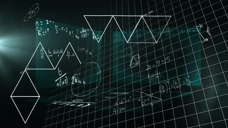animación de conexiones y procesamiento de datos a través de pantallas
