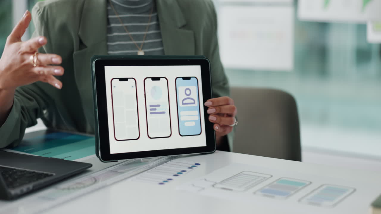 App Design Presentation on Tablet