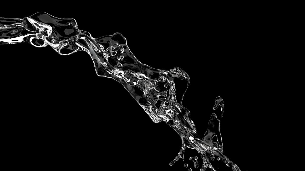 Water splash on black 4k