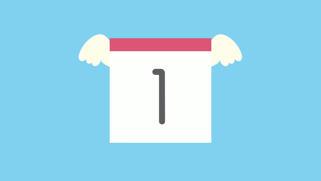 Enkel og sød animeret daglig kalender med fjer.