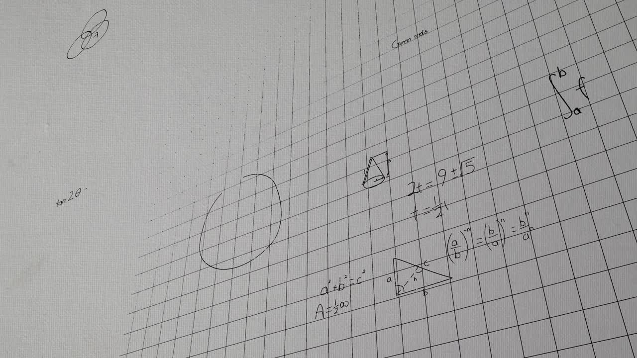 animación del procesamiento de datos matemáticos sobre un fondo gris