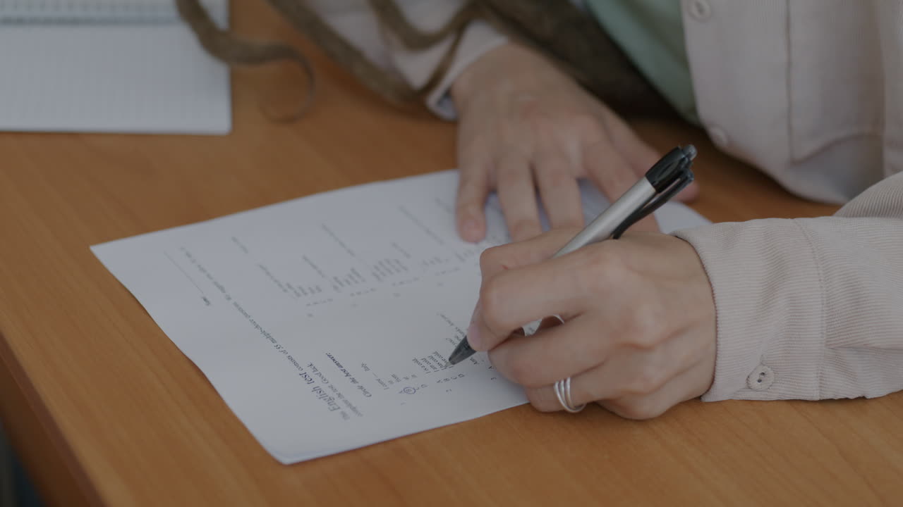 Person Taking a Test