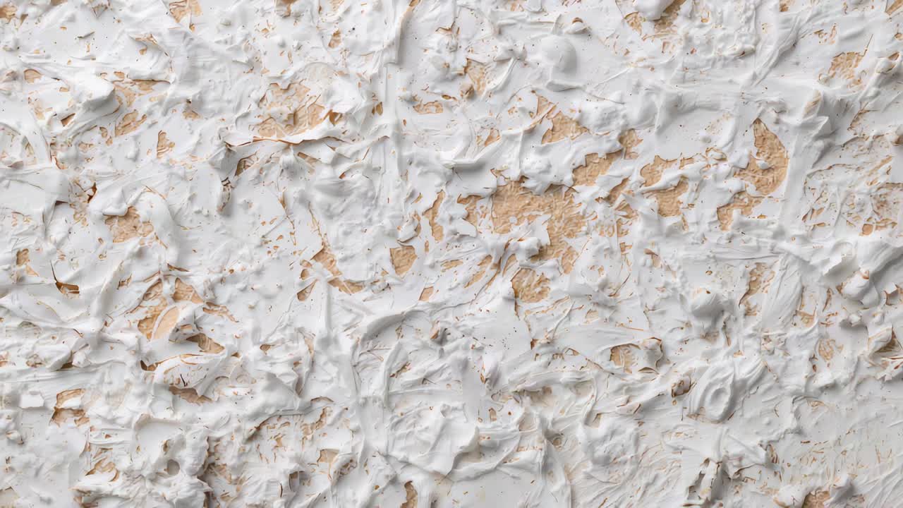 Showing slight camera movement revealing thick white coating on interior panel, documenting texture