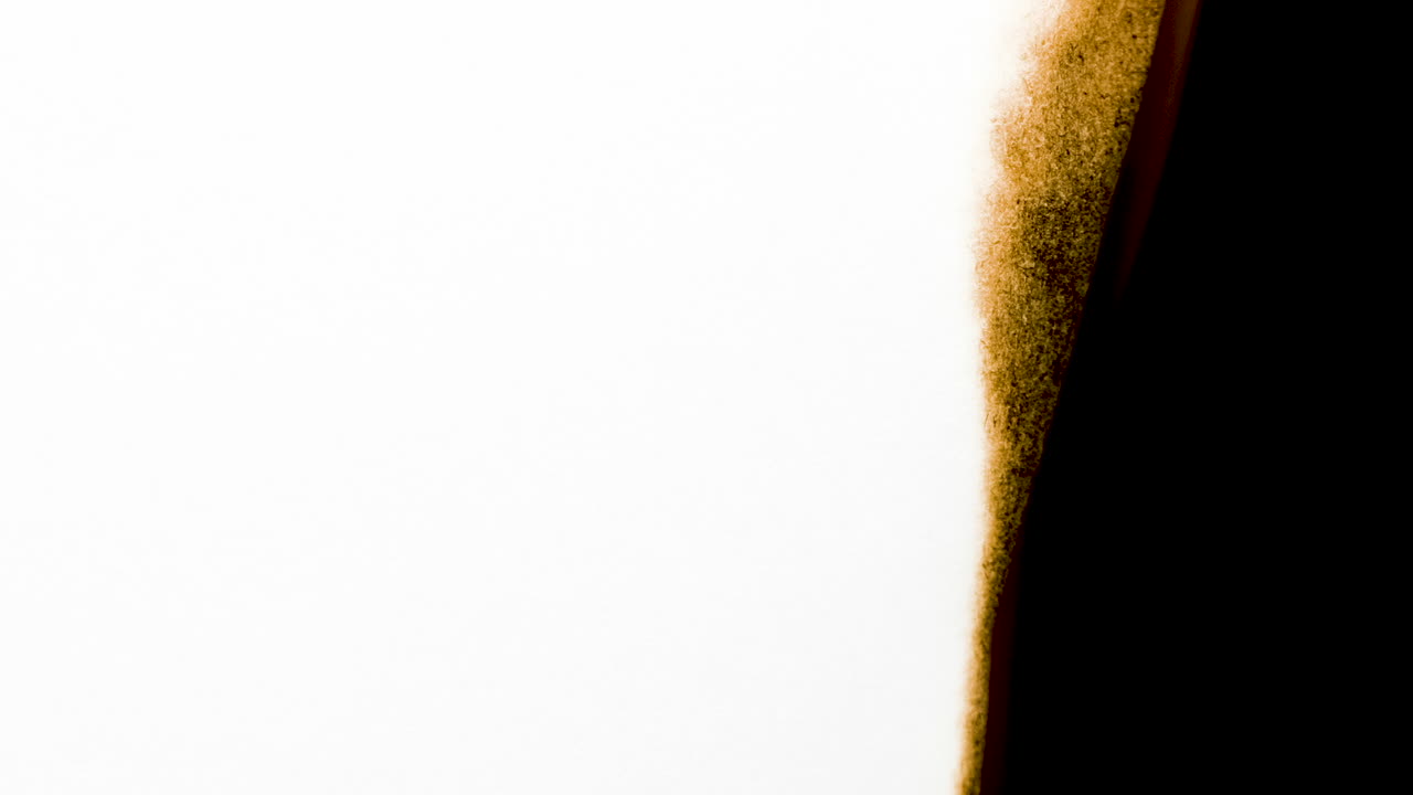 White paper burning. Transitions, titles and Effects