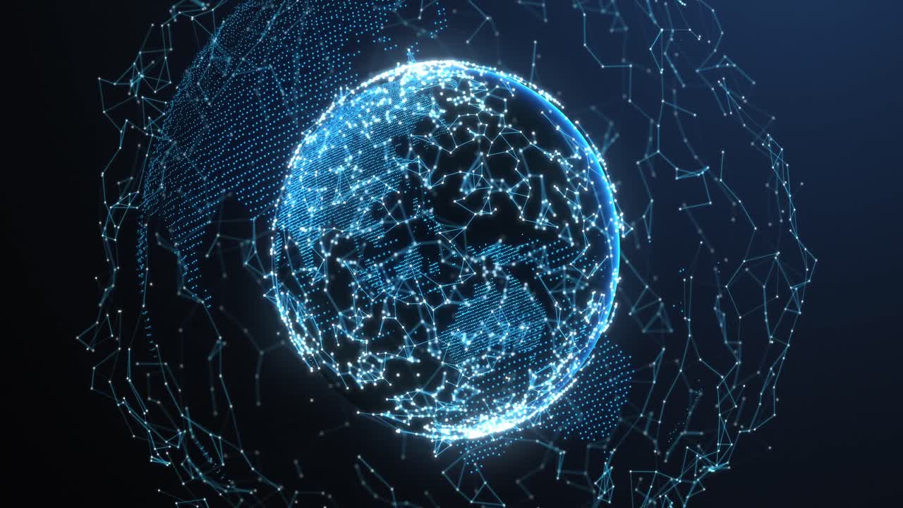 red de conexiones en todo el mundo contra un fondo azul