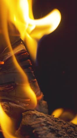 Vertical-Video-Close-Up-Flames-Fire-Logs-In-Wood-Burning-Stove-At-Home-7