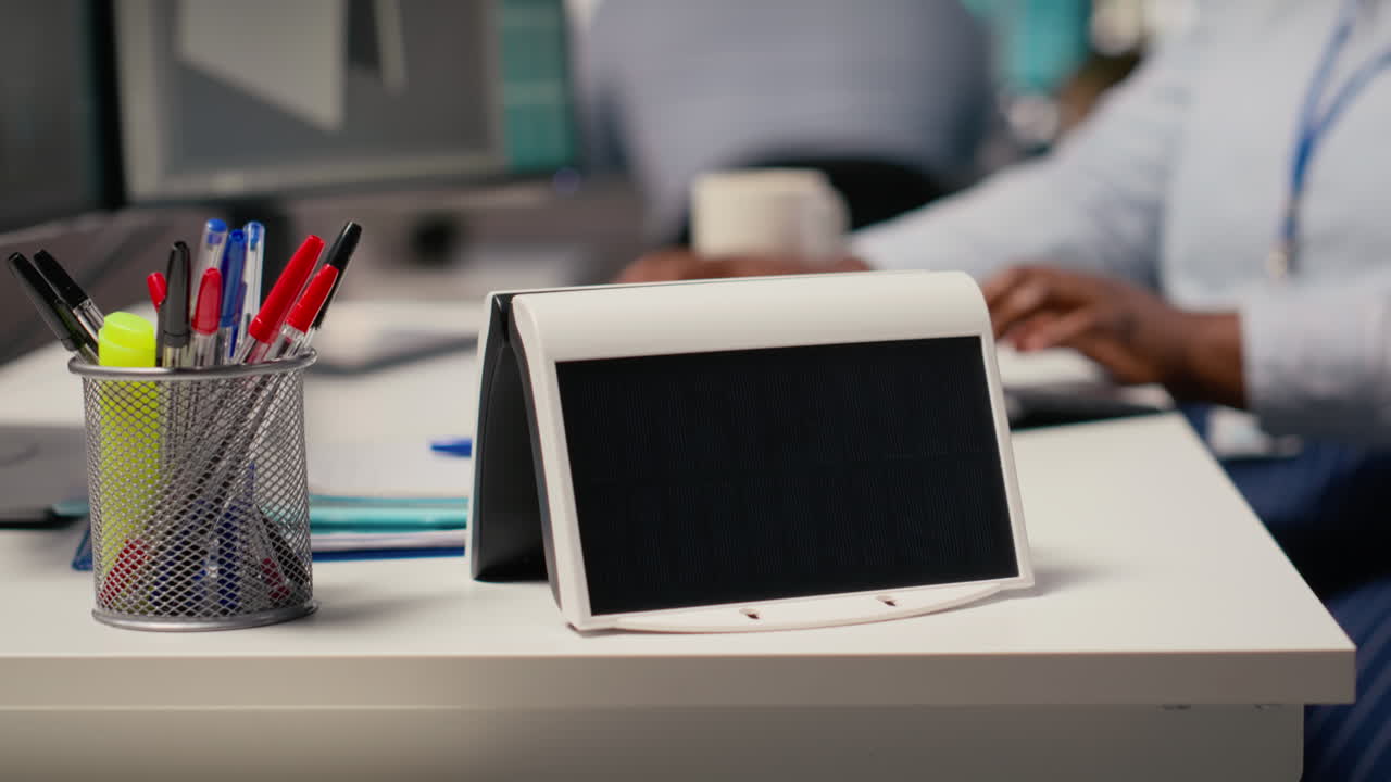 Close Up Of Solar Powered Device In Rd Workplace Designed By Engineer