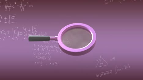 animation of magnifying glass over mathematical data processing