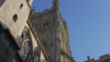 Exterior-Of-Gloucester-Cathedral-At-Daytime-In-Gloucestershire,-England,-UK---Location-Of-Harry-Potter-Film