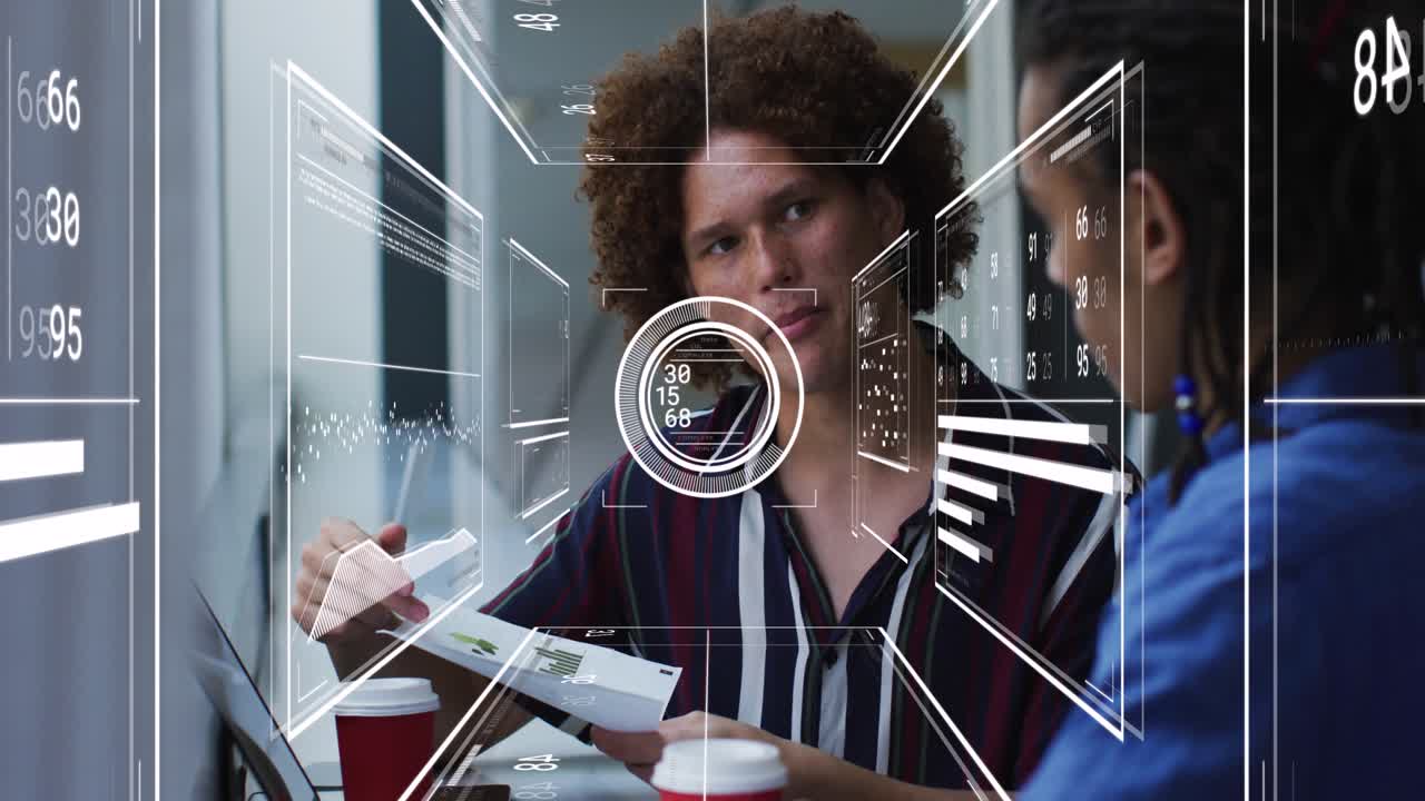 Two business colleagues sitting at a table