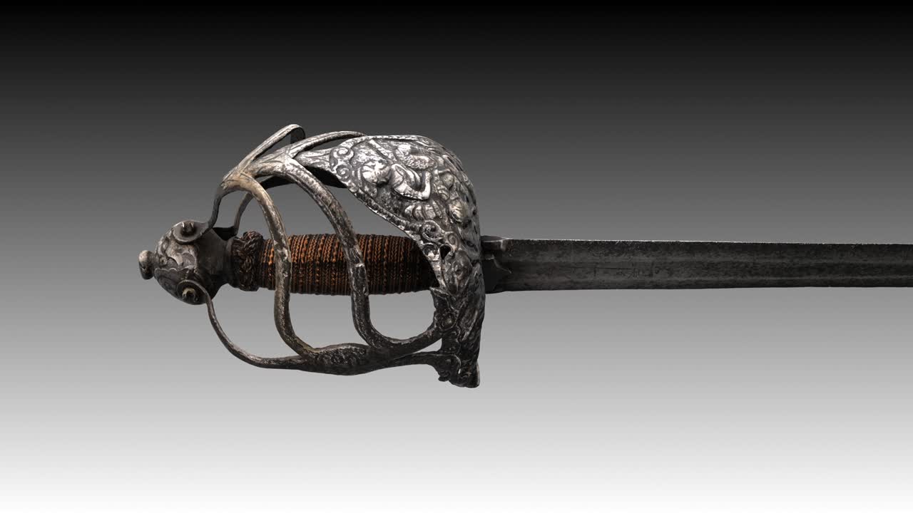 detalle del bucle de rotación de la espada funeraria