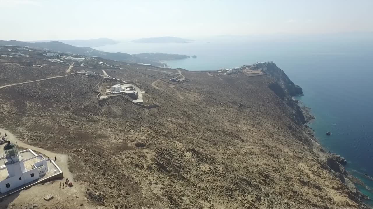 drone, vistas aéreas de mykonos grecia