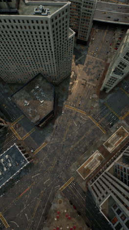 vista aérea de una intersección de la ciudad