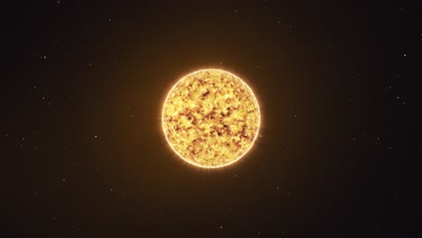 sol en el espacio exterior: animación 3d, alejándose