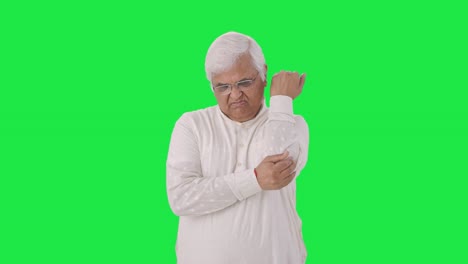 Sick-Indian-old-man-suffering-from-arthritis-Green-screen