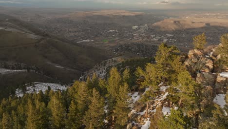 dolly tilt drone shot of lookout mountain in golden, colorado