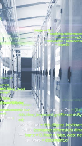 animation of data processing over server room
