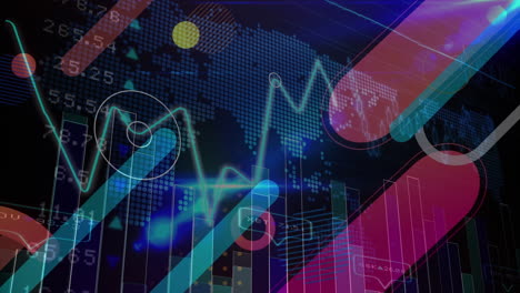 vídeo del procesamiento de datos financieros sobre un fondo oscuro