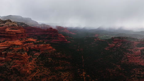 Overcast-Sky-Over-Oak-Creek-Canyon-Near-Sedona,-Arizona,-United-States