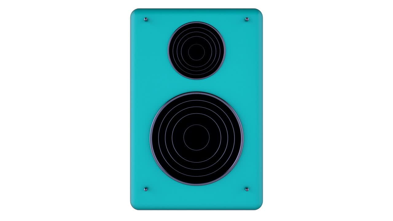 고립된 스피커의 3d 애니메이션.