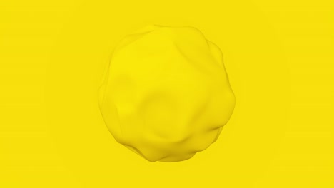 4k bright sunny yellow abstract animated background. liquid ball in center random organic moving.