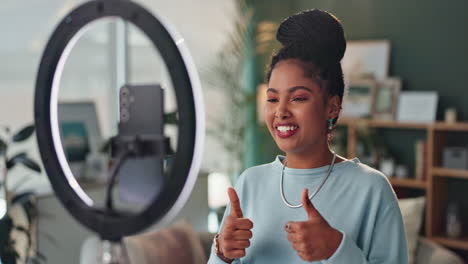 woman vlogging with ring light