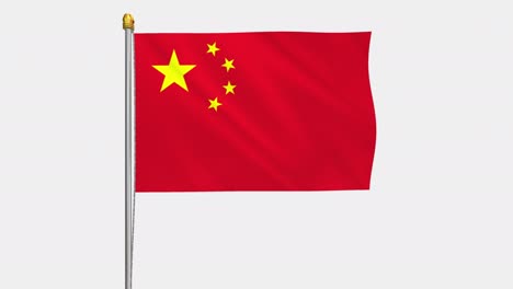 vídeo en bucle de la bandera de la república popular de china revoloteando en el viento, vídeo en cámara lenta de 4k, con canal alfa