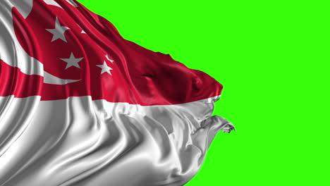 singaporean flag on green screen