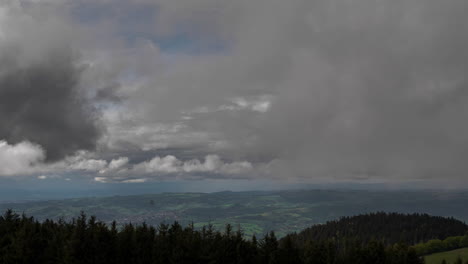 cloud time lapse in the pilat regional natural park in france