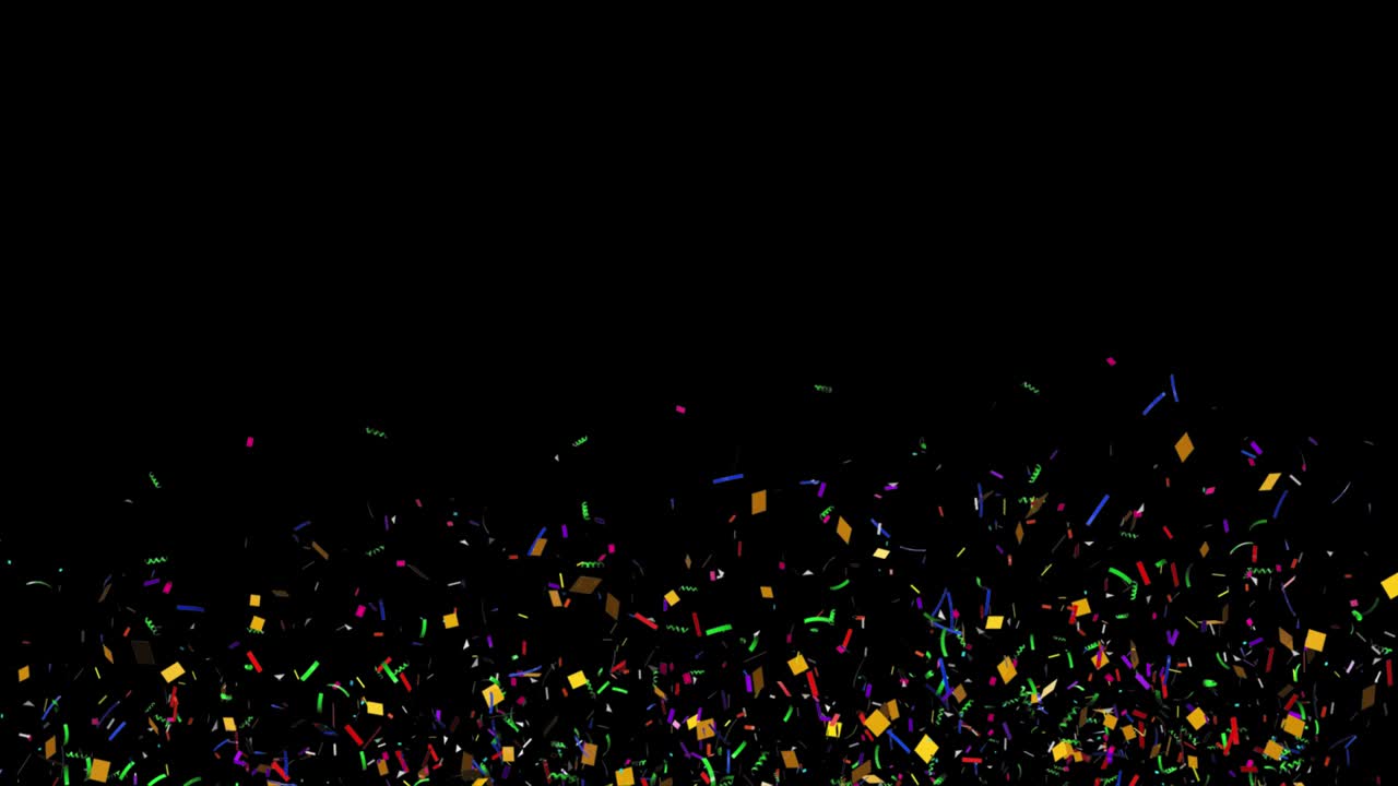 알파 채널 4k에서 다채로운 콘페티 폭발