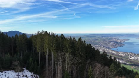 Montaña-Naturaleza-Paisaje-Panorámico-Lago-Zurich-Suiza-Vista-Aérea