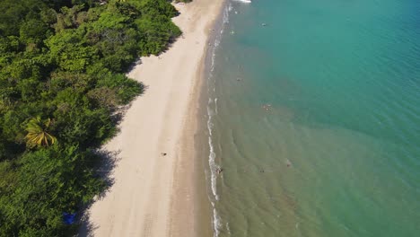 popular luxury tourist tropical beach destination, playa nacascolo costa rica, 4k aerial drone