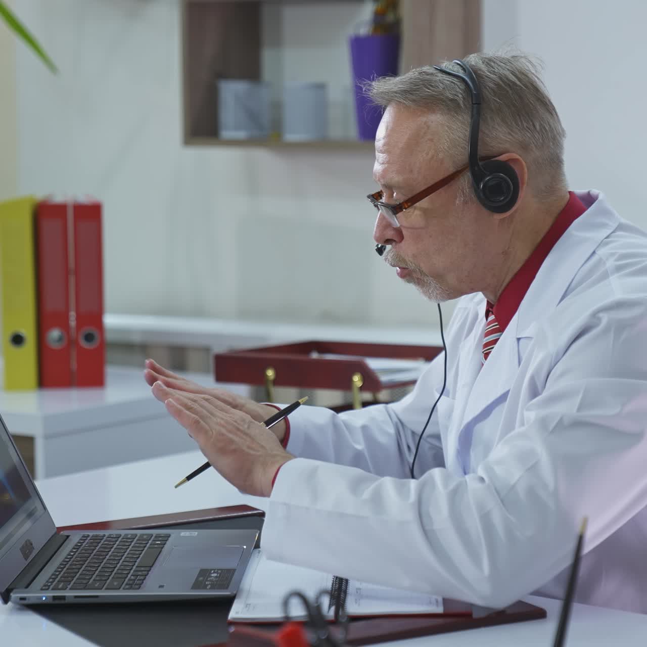 Doctor during online consultation