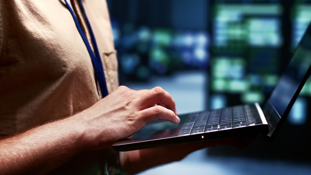 Technician writing server recovery plan