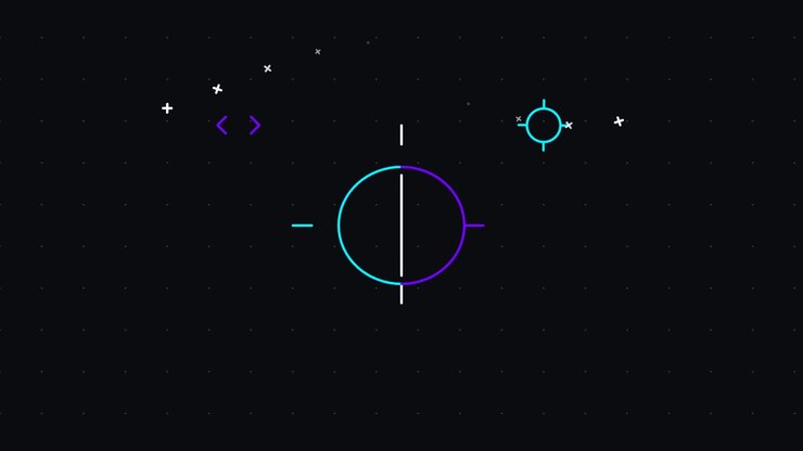 Abstract Motion Graphics with Geometric Shapes and Gradient Lines