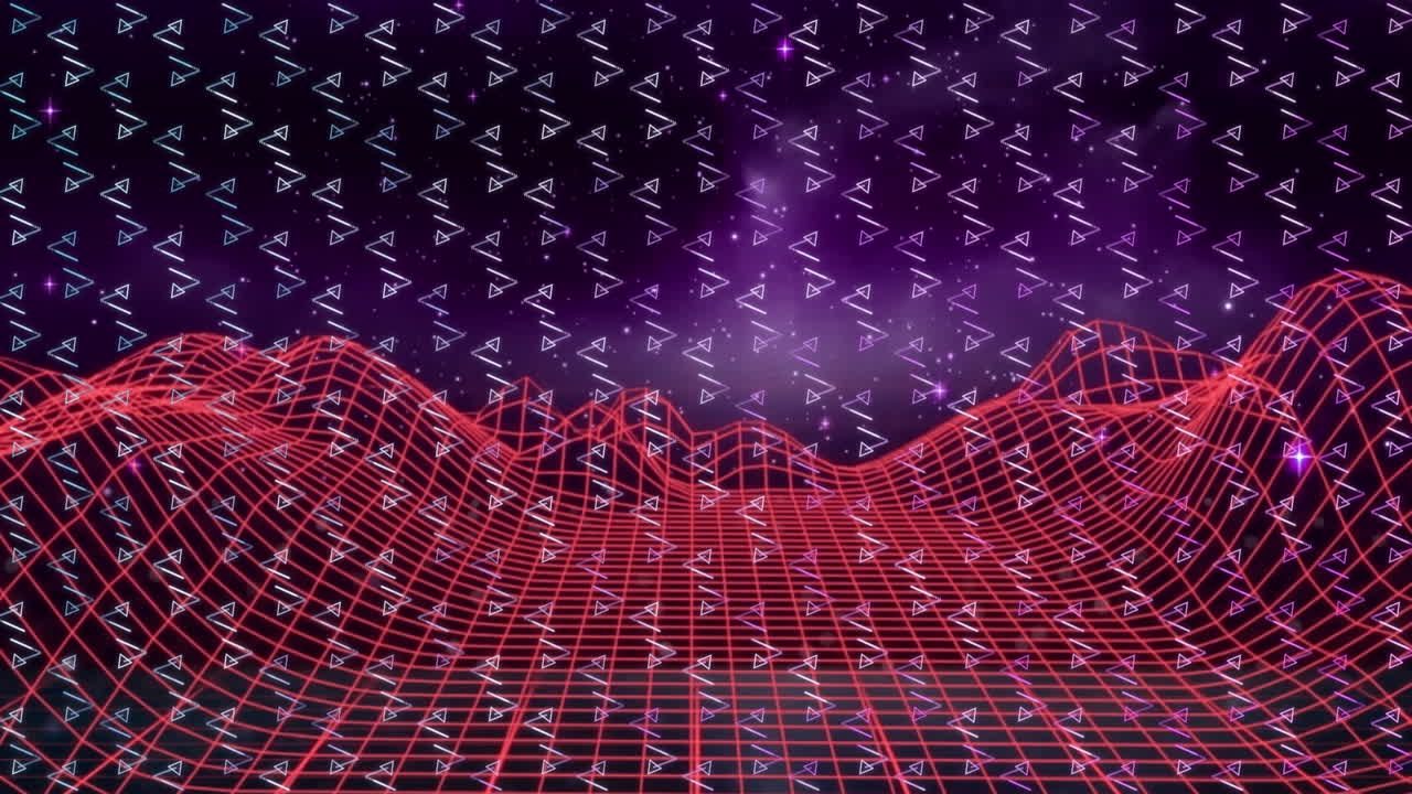 Animation of shapes moving over network of connections