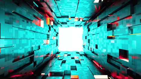 3d render, flight inside spaceship tunnel. motion graphic 4k