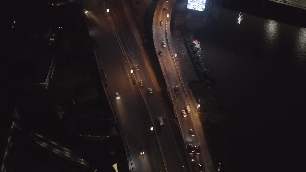 City Roads at Night Nigeria Drone 06