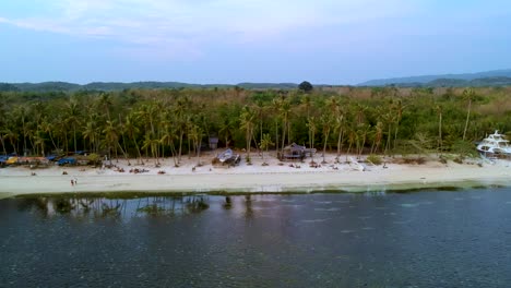 wide aerial shot of paliton beach, siquijor, visayas, philippines