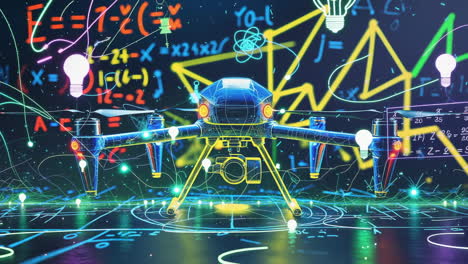 abstract representation of drone technology and mathematical innovation