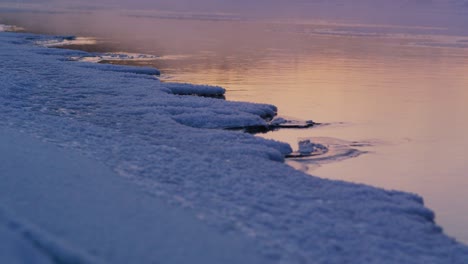 mist coming off susitna river in alaska at dawn