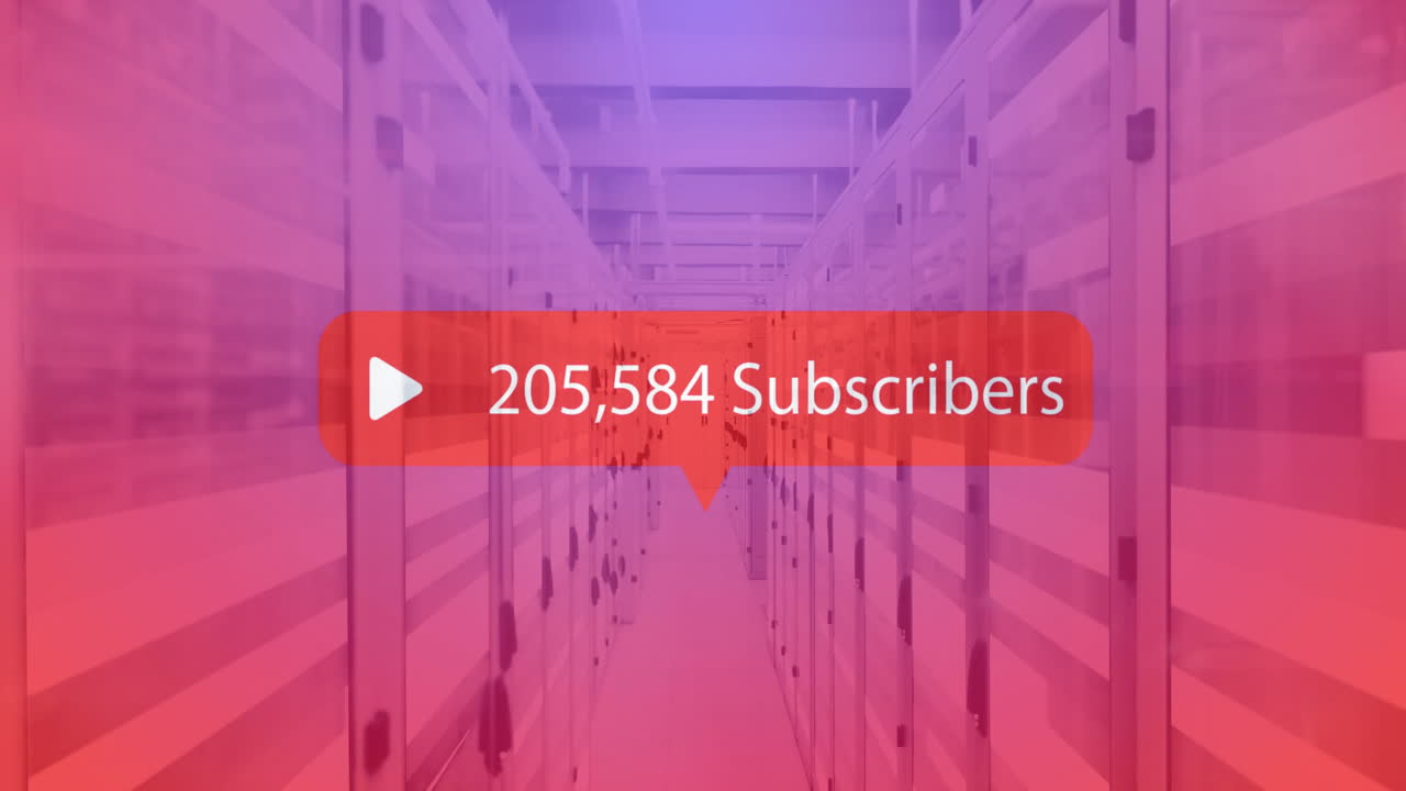 animación de los suscriptores procesamiento de texto y datos a través de servidores informáticos