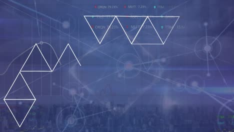 Animation-Der-Datenverarbeitung-über-Dem-Stadtbild