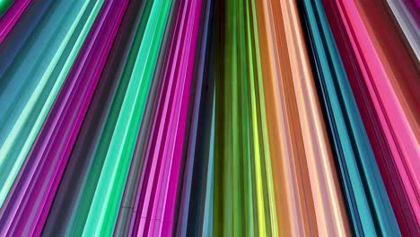 stock footage of multicolored wedding ceiling drapes creating vibrant, festive ambiance. ideal for indian weddings, cultural ceremonies, luxury events or party decor.