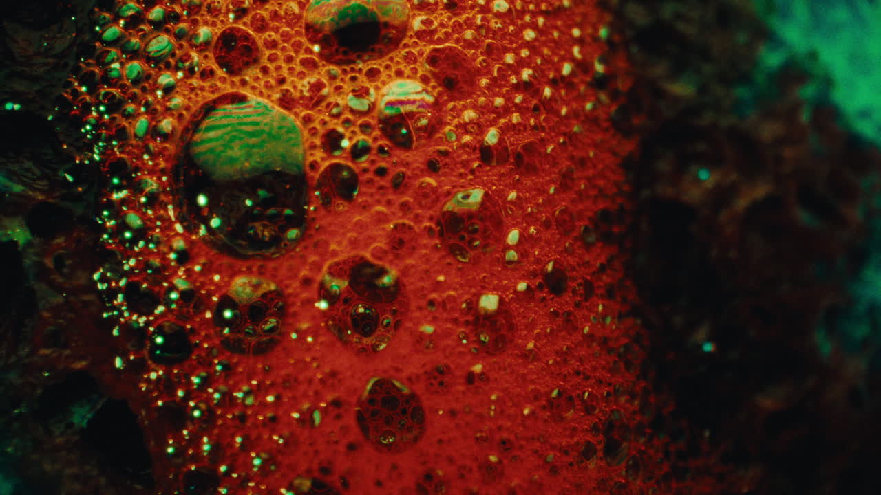 Abstract Macro Photography of Bubbles and Colors