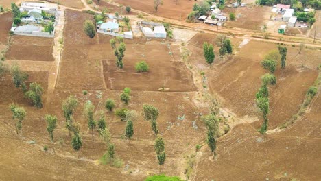 Birdseye-aerial-view-of-Loitokitok-kenya,-shanty-poor-neighborhood-of-Nairobi-suburbs,-Kenya