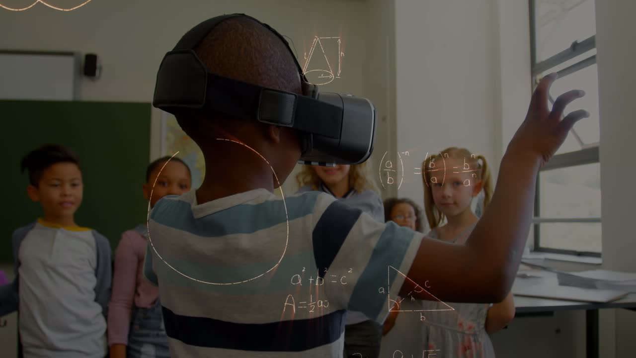 Animation of mathematical equations over schoolchildren using vr headsets