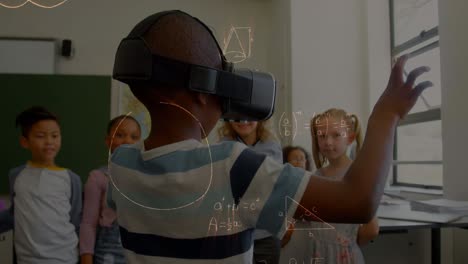 animation of mathematical equations over schoolchildren using vr headsets