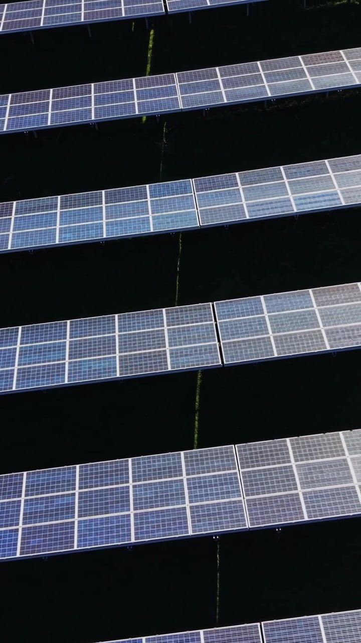 I pannelli solari catturano la luce del sole in un grande campo durante le ore diurne
