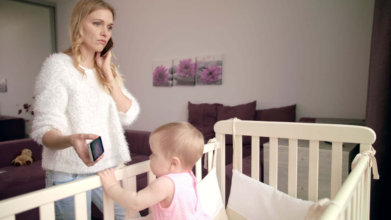 Baby watching cartoon on mobile